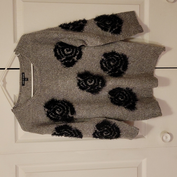 Cable & Gauge Sweaters - cable & gauge sweater gray black 3/4 sleeve size M